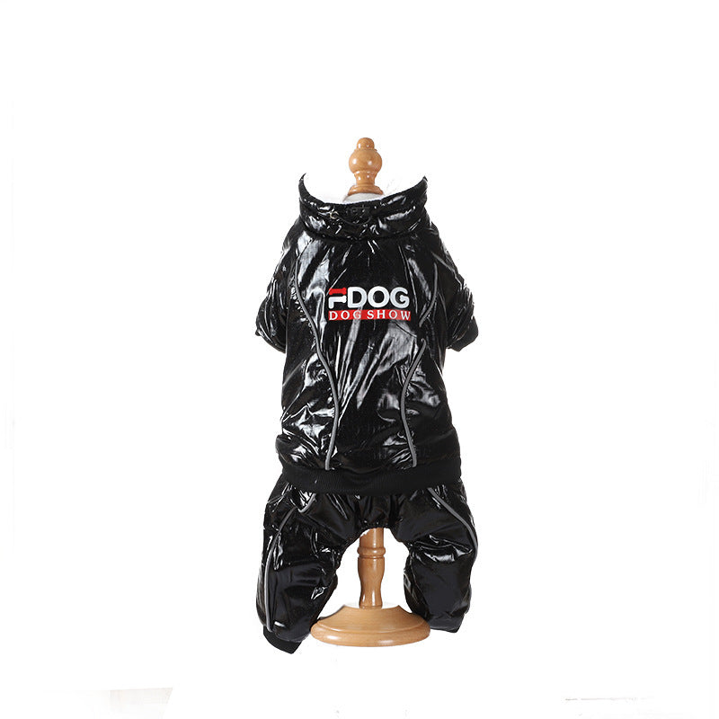 JMT-168010 Windproof Down Jacket for Dogs - Cozy Cotton Outfit in Blue, Black, or Orange, Sizes S to XXL