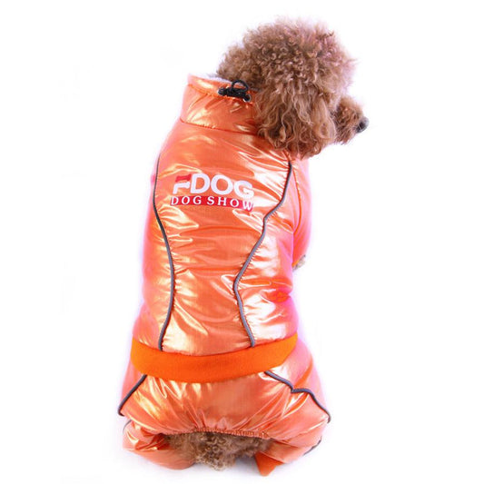 JMT-168010 Windproof Down Jacket for Dogs - Cozy Cotton Outfit in Blue, Black, or Orange, Sizes S to XXL