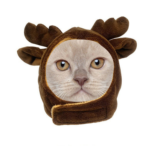 JMT-168202 Cartoon Animal Headgear for Pets - Plush Double-Sided Velvet Hats in Various Styles and Sizes