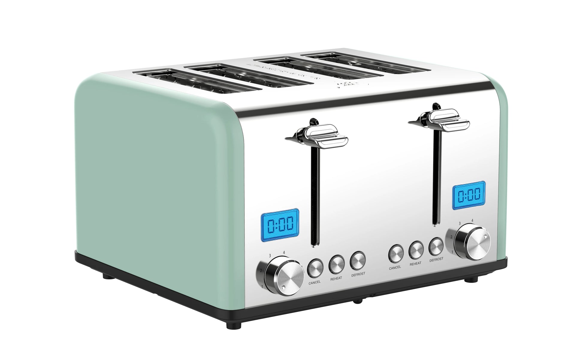 JMT-168330 Digital LED Display 4-Slice Stainless Steel Toaster with Smart Features