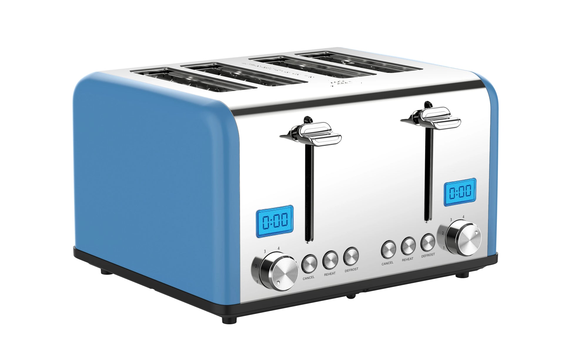 JMT-168330 Digital LED Display 4-Slice Stainless Steel Toaster with Smart Features