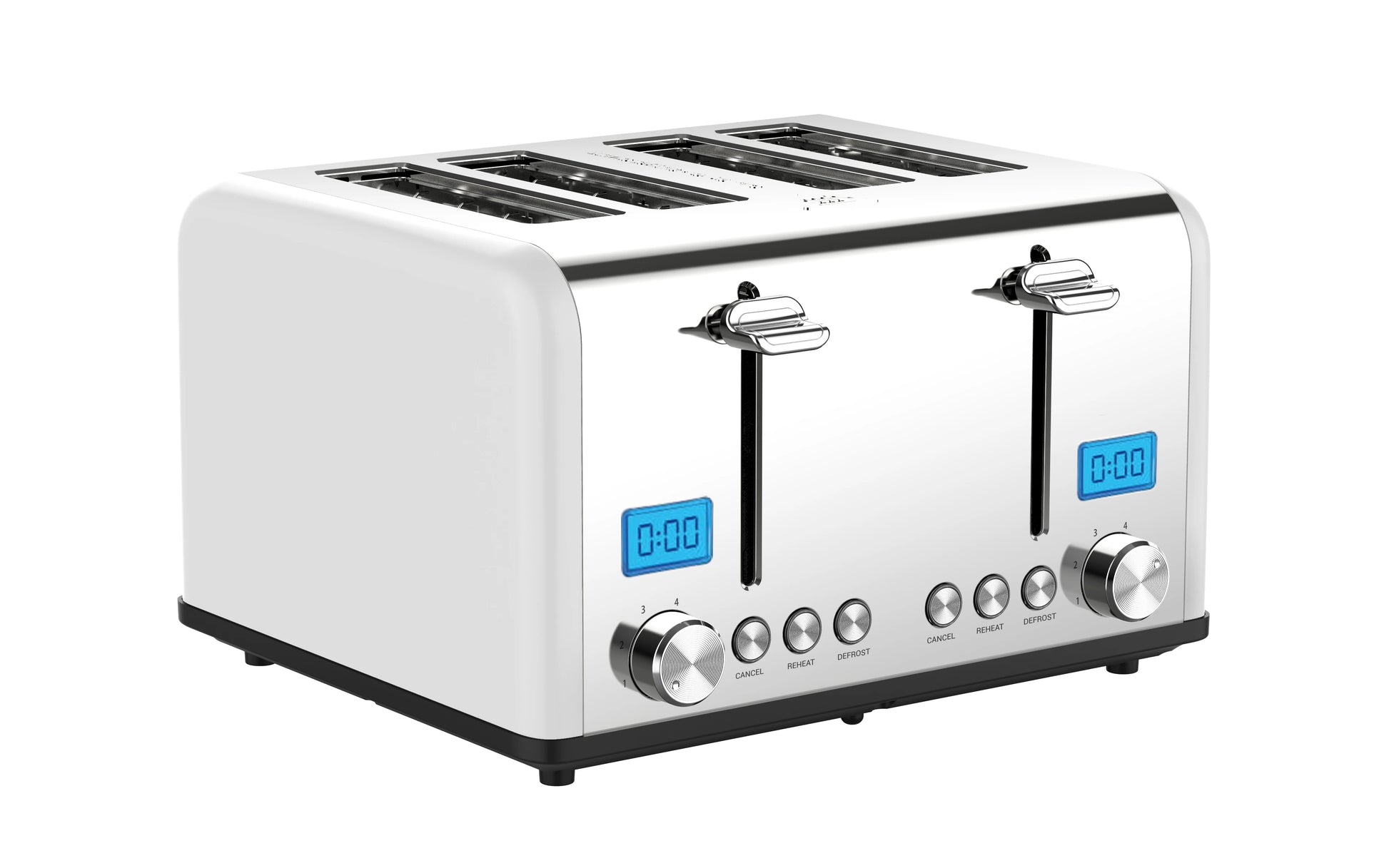JMT-168330 Digital LED Display 4-Slice Stainless Steel Toaster with Smart Features
