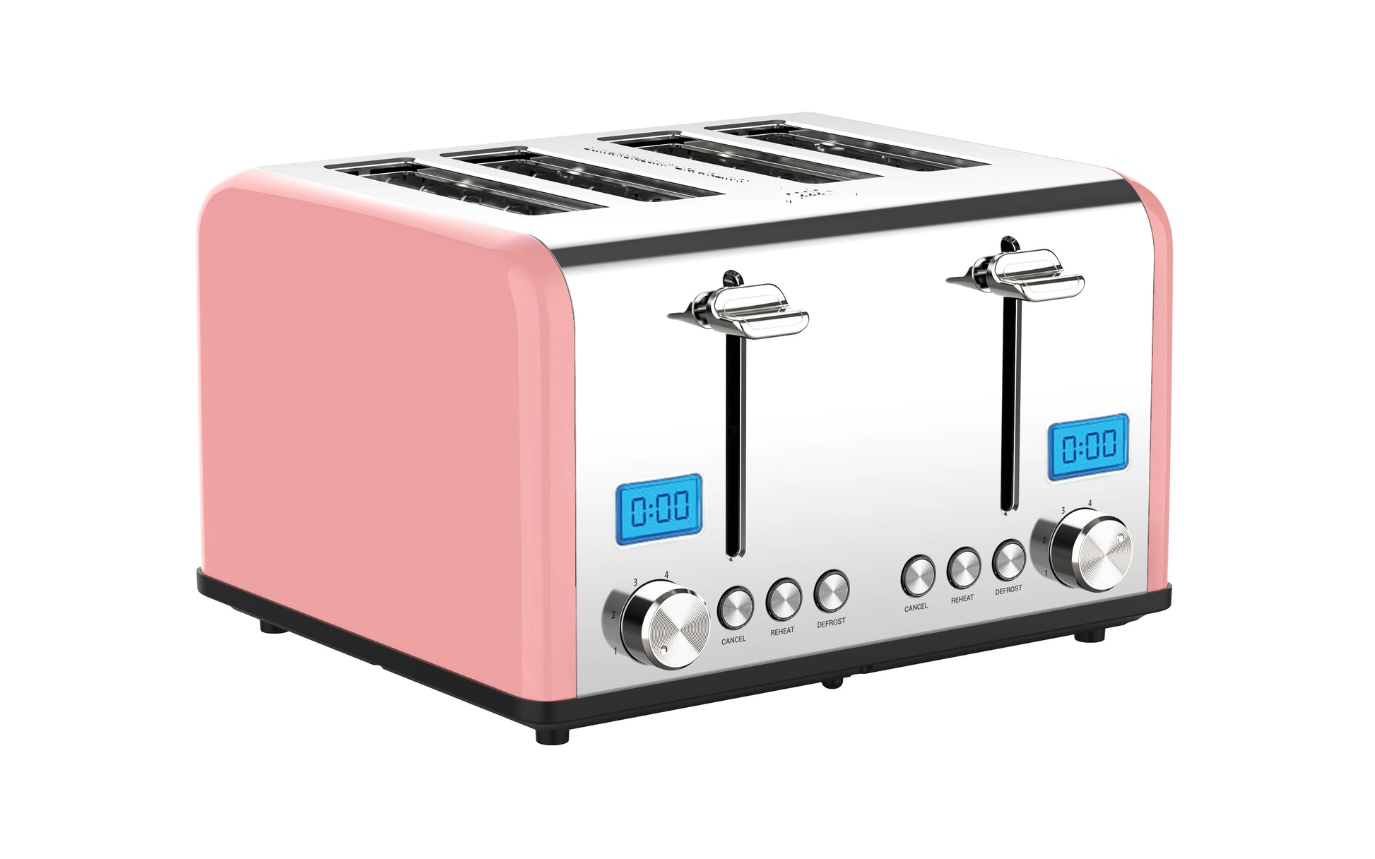JMT-168330 Digital LED Display 4-Slice Stainless Steel Toaster with Smart Features