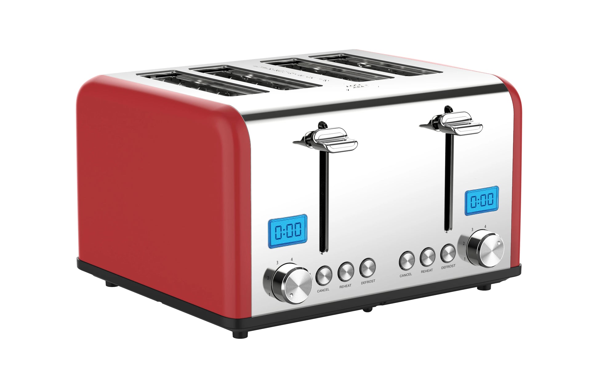 JMT-168330 Digital LED Display 4-Slice Stainless Steel Toaster with Smart Features