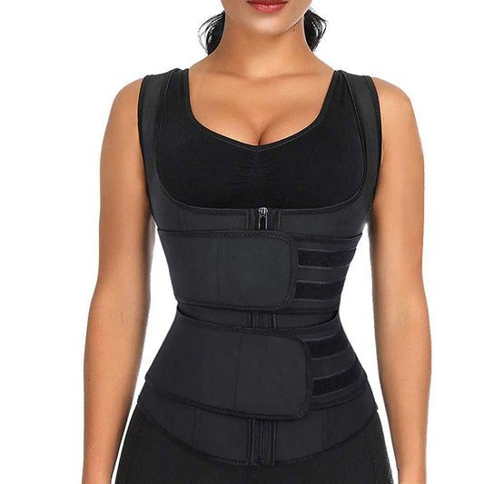 JMT-168778 Double Waist Corset Vest for Body Shaping and Support in Polyester Fiber
