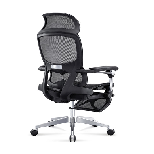 JMT-169290 Adjustable Lumbar Support Ergonomic Executive Desk Chair with Footrest and Swivel Recline Function