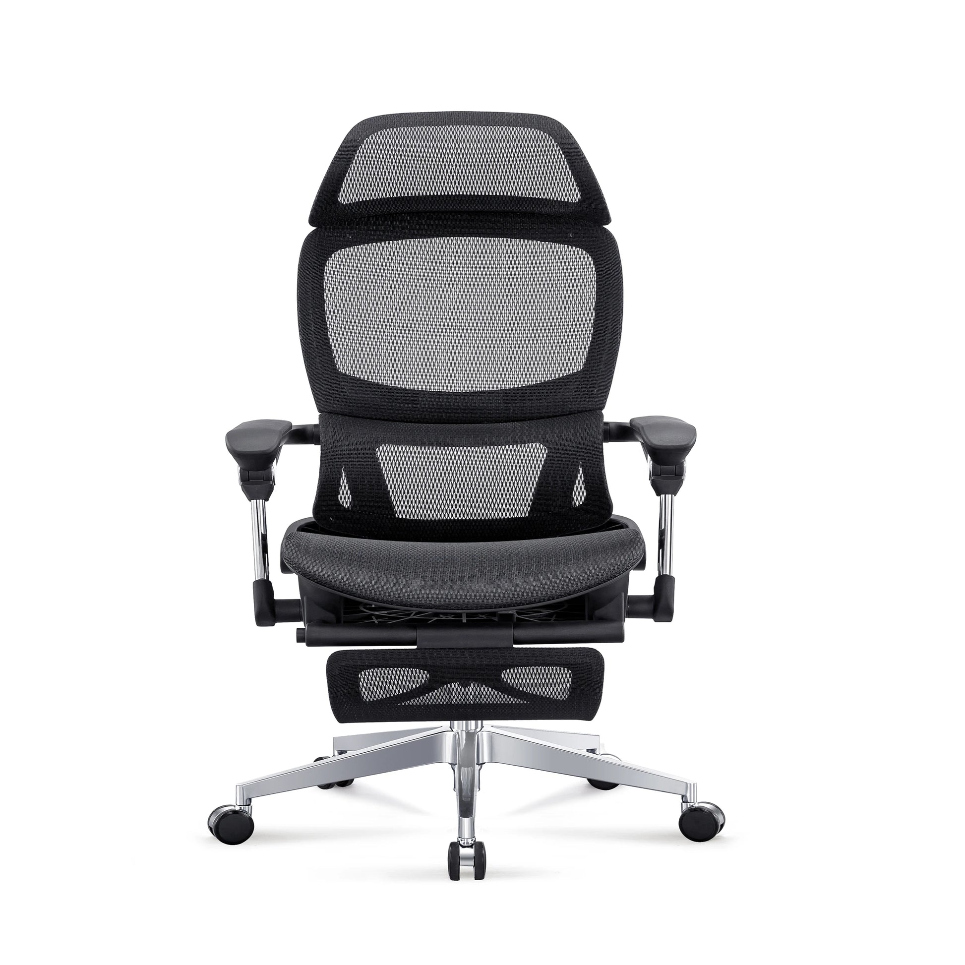 JMT-169290 Adjustable Lumbar Support Ergonomic Executive Desk Chair with Footrest and Swivel Recline Function