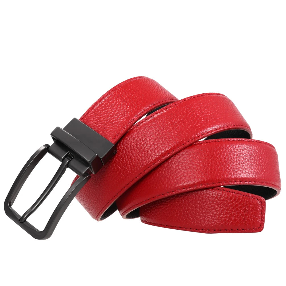 JMT-169290 Explosive Pin Buckle Leather Belt - Top Layer Material, Model LY35-ZZ4020-5