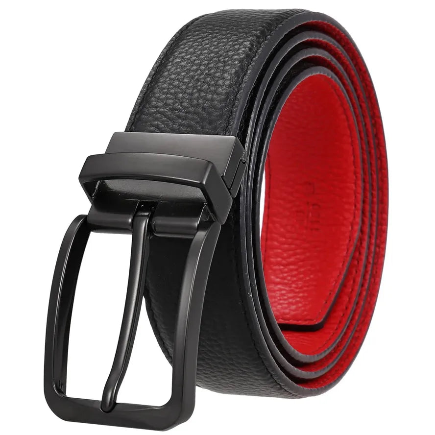JMT-169290 Explosive Pin Buckle Leather Belt - Top Layer Material, Model LY35-ZZ4020-5