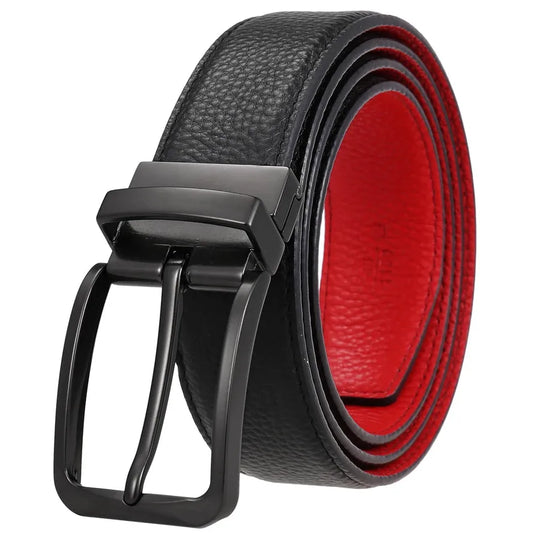 JMT-169290 Explosive Pin Buckle Leather Belt - Top Layer Material, Model LY35-ZZ4020-5