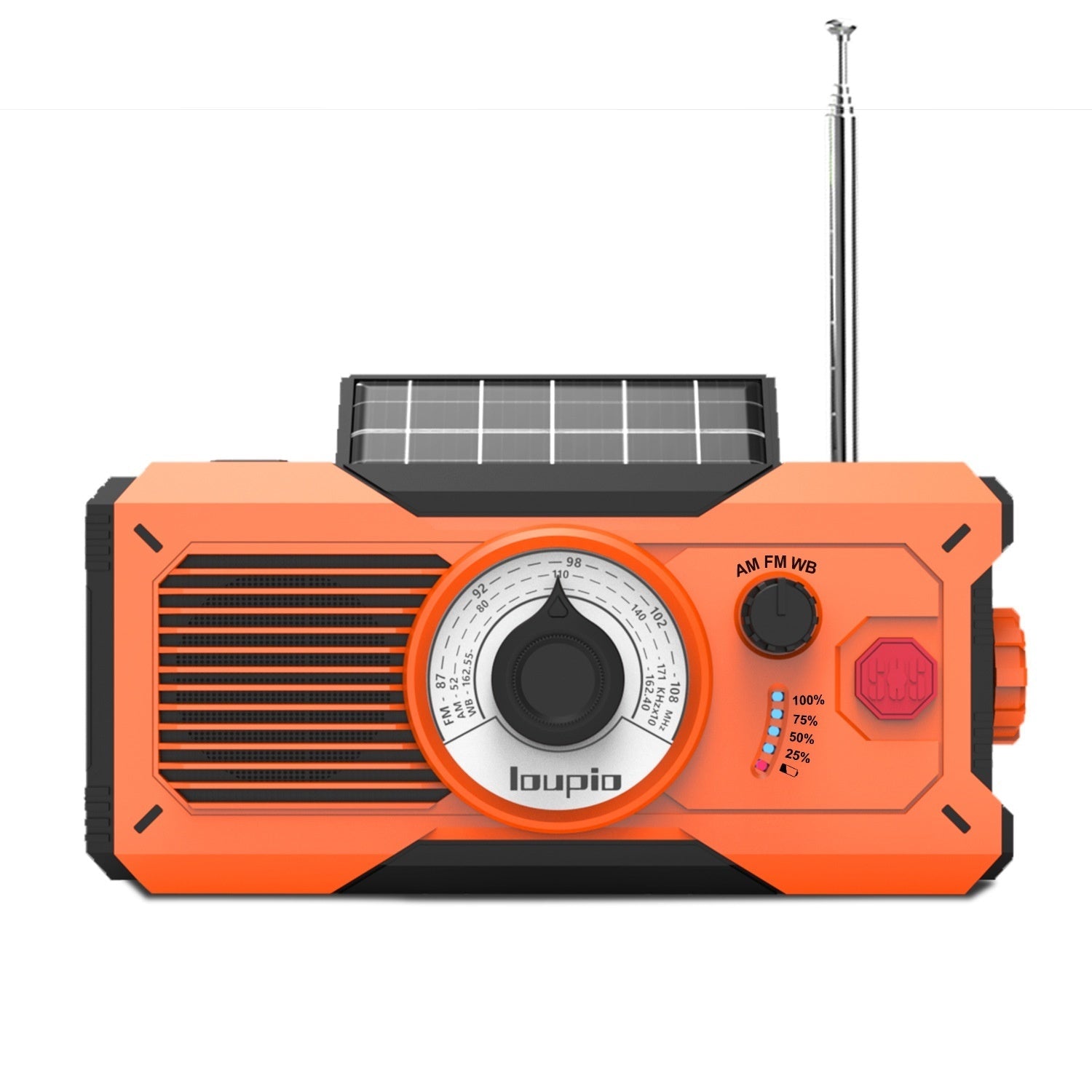 JMT-169354 Multifunctional Emergency Hand Radio with Flashlight and Reading Light, USB Charging, Compact Design