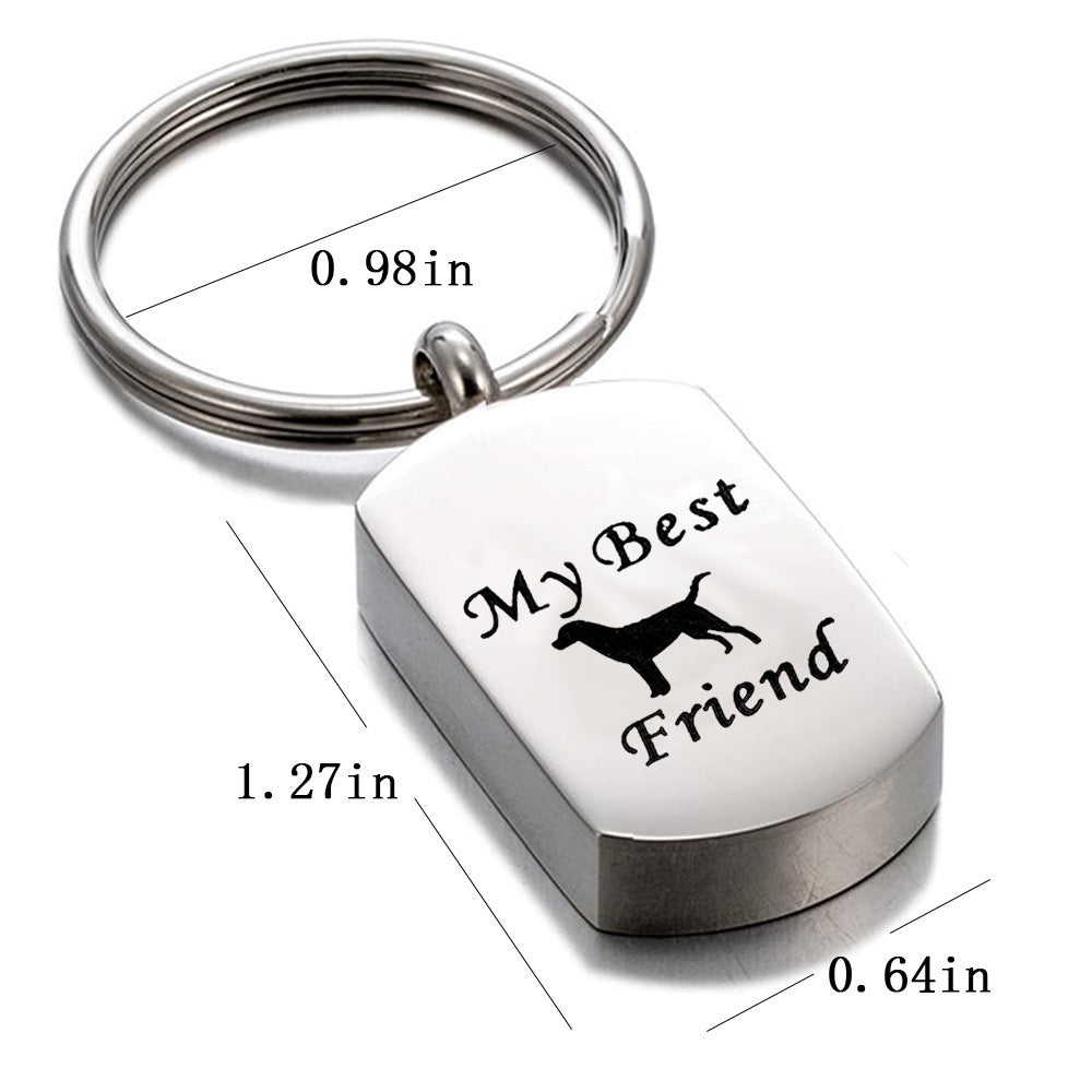 JMT-169354 Stainless Steel Aromatherapy Perfume Bottle Pendant - My Best Fur Friend Design