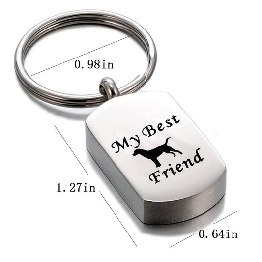 JMT-169354 Stainless Steel Aromatherapy Perfume Bottle Pendant - My Best Fur Friend Design