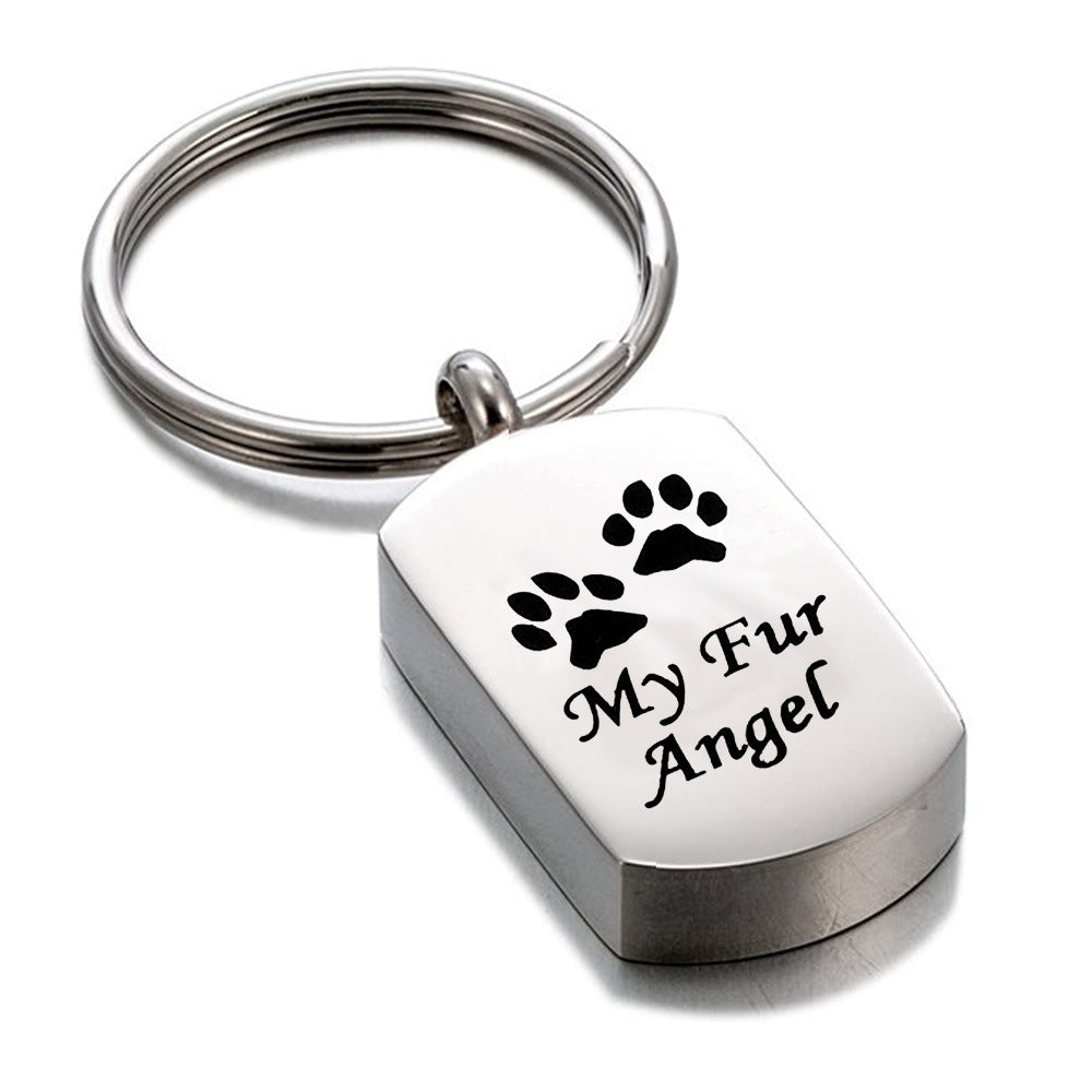 JMT-169354 Stainless Steel Aromatherapy Perfume Bottle Pendant - My Best Fur Friend Design