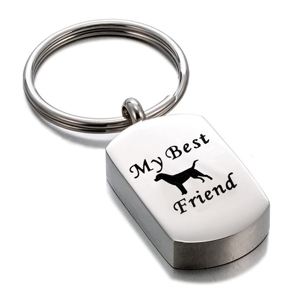 JMT-169354 Stainless Steel Aromatherapy Perfume Bottle Pendant - My Best Fur Friend Design