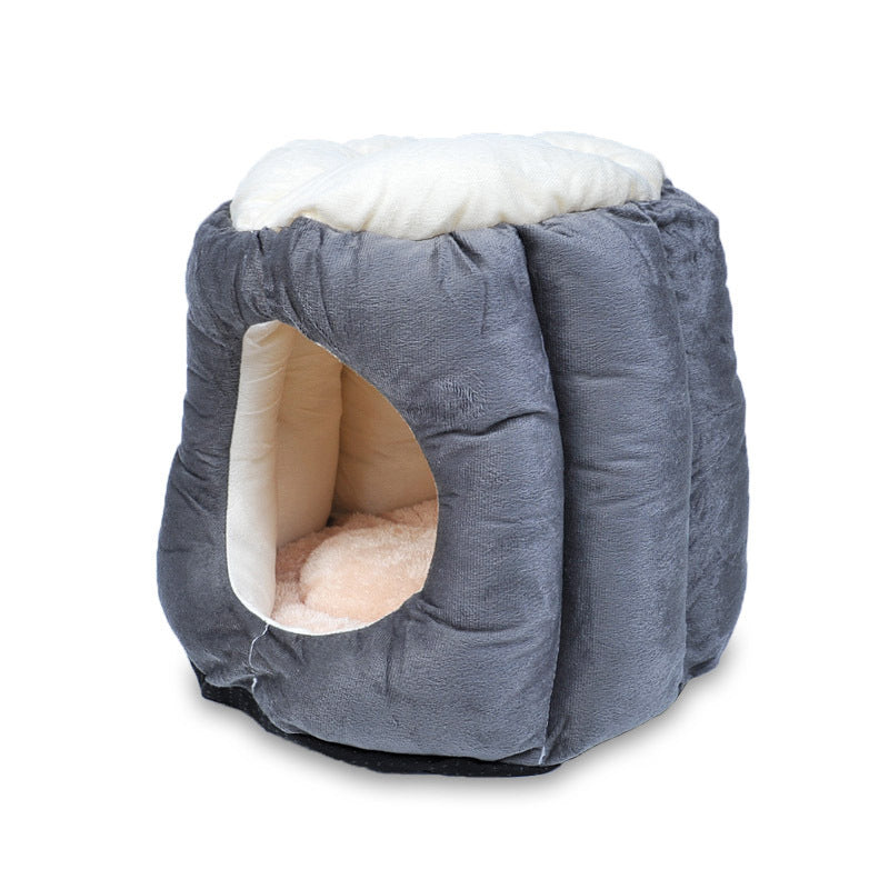 JMT-169546 Cotton Semi-Enclosed Cat Tent Nest - Stylish & Comfortable Pet Bed for Cats