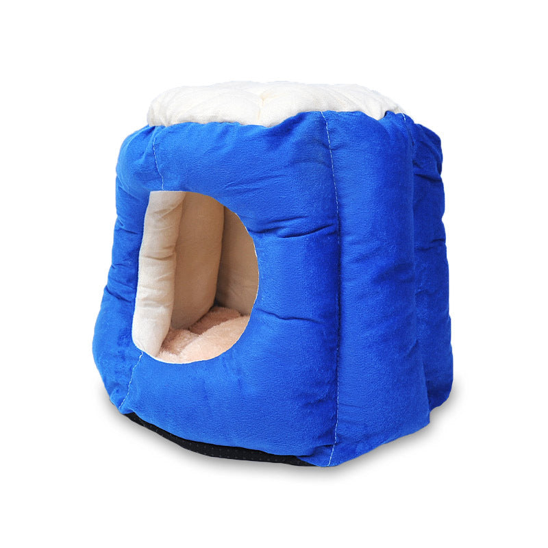 JMT-169546 Cotton Semi-Enclosed Cat Tent Nest - Stylish & Comfortable Pet Bed for Cats