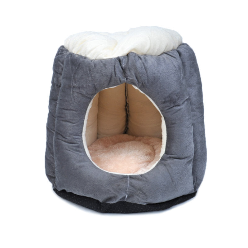 JMT-169546 Cotton Semi-Enclosed Cat Tent Nest - Stylish & Comfortable Pet Bed for Cats