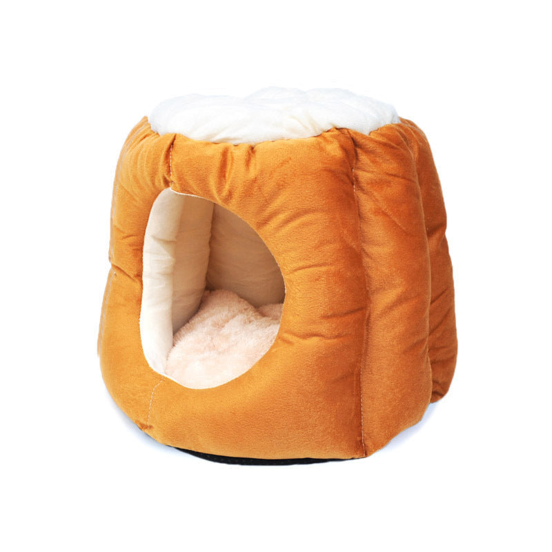 JMT-169546 Cotton Semi-Enclosed Cat Tent Nest - Stylish & Comfortable Pet Bed for Cats