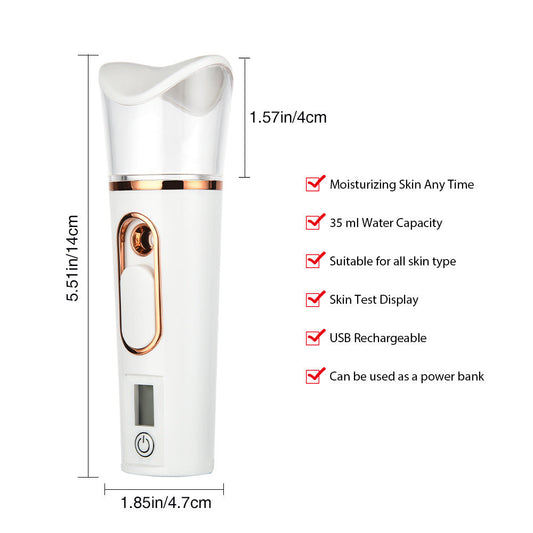 JMT-169674 Portable Nano Spray Moisturizer with Skin Measurement Feature for Face Care