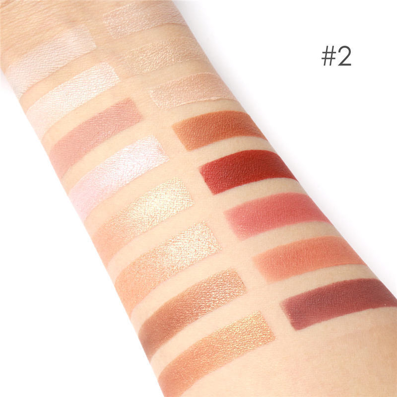 JMT-170122 16-Color Eye Shadow Palette - Versatile Shades: Bean Paste, Pumpkin Red-Brown, Spring/Summer Hues