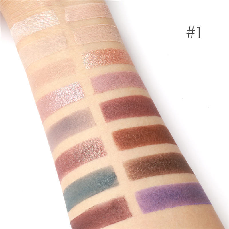 JMT-170122 16-Color Eye Shadow Palette - Versatile Shades: Bean Paste, Pumpkin Red-Brown, Spring/Summer Hues