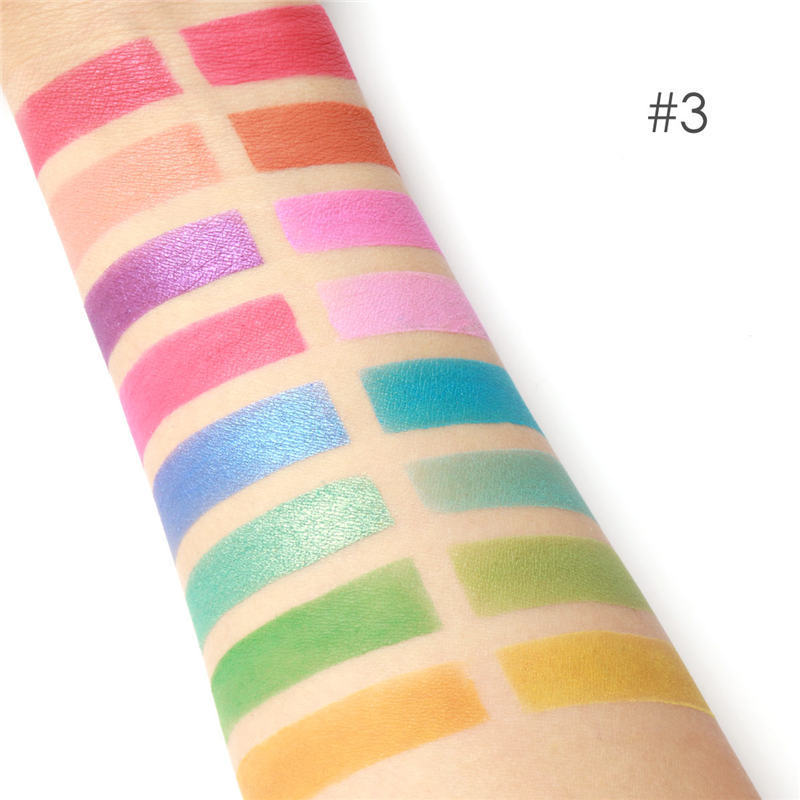 JMT-170122 16-Color Eye Shadow Palette - Versatile Shades: Bean Paste, Pumpkin Red-Brown, Spring/Summer Hues