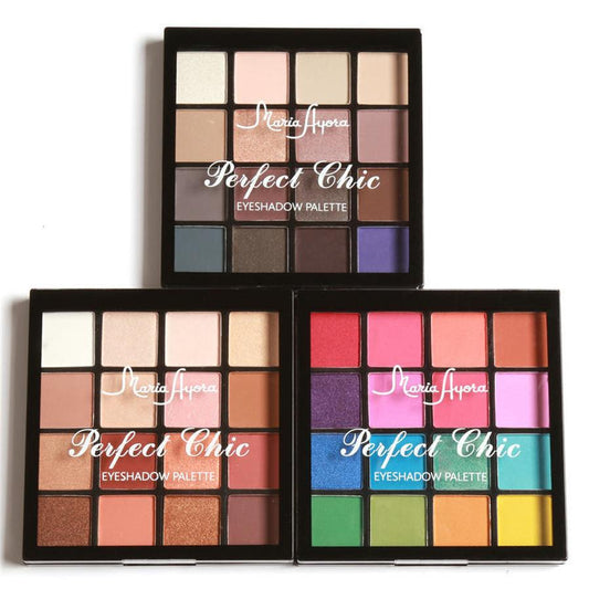 JMT-170122 16-Color Eye Shadow Palette - Versatile Shades: Bean Paste, Pumpkin Red-Brown, Spring/Summer Hues