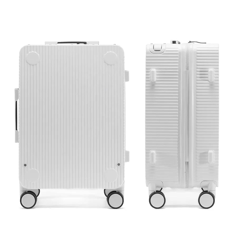 JMT-170250 Matte Finish Lightweight PC Travel Luggage Suitcase Set with Wide Trolley Handle