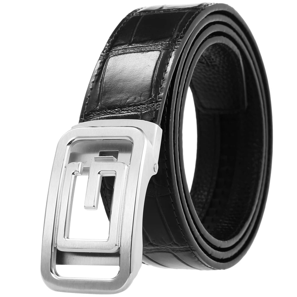JMT-170442 Personalised Leather Belt with Stainless Steel Letter Buckle - Model LY36-61319-8