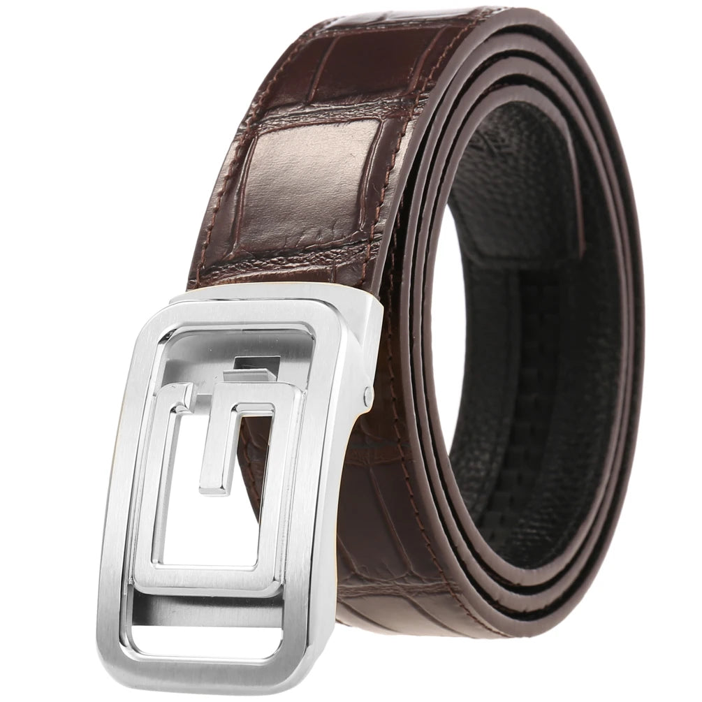 JMT-170442 Personalised Leather Belt with Stainless Steel Letter Buckle - Model LY36-61319-8