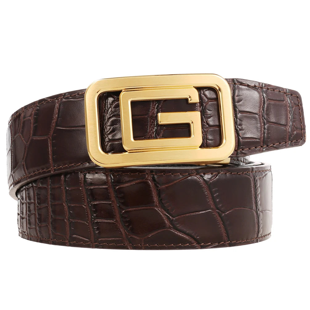 JMT-170442 Personalised Leather Belt with Stainless Steel Letter Buckle - Model LY36-61319-8