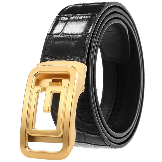 JMT-170442 Personalised Leather Belt with Stainless Steel Letter Buckle - Model LY36-61319-8