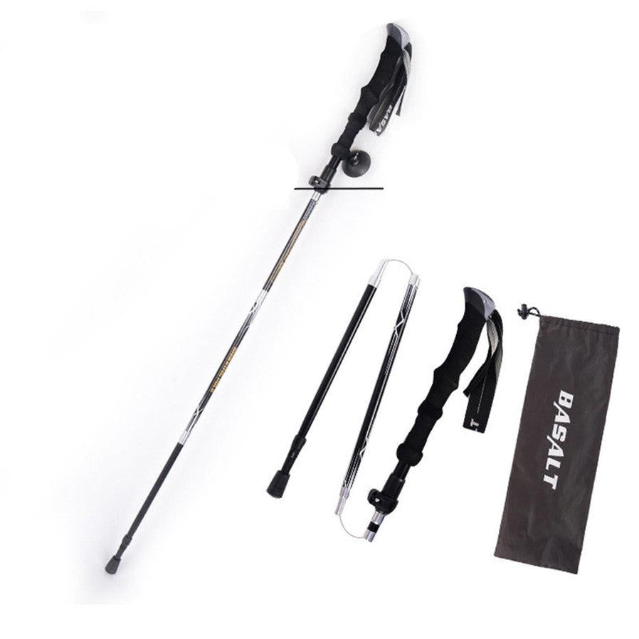 JMT-170570 Folding Trekking Stick - Five-Section Aluminum Alloy with Outer Lock Mechanism