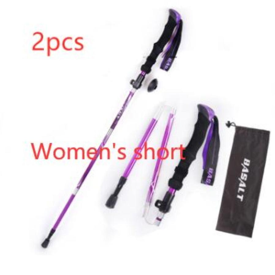 JMT-170570 Folding Trekking Stick - Five-Section Aluminum Alloy with Outer Lock Mechanism