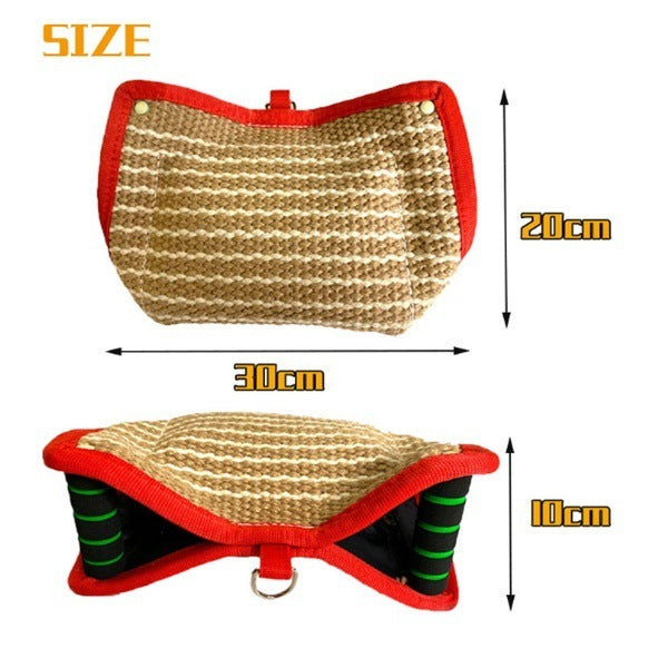 JMT-170826 Hemp Bite Pillow for Dog Training - Durable Whole Hemp Material, 300x200x120mm, 0.7kg