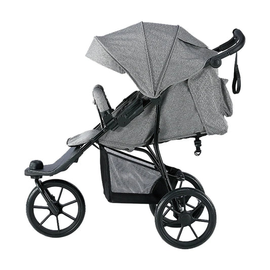 JMT-170826 Lightweight 3-Wheel Baby Jogger Stroller with Folding Design and Versatile Carriers