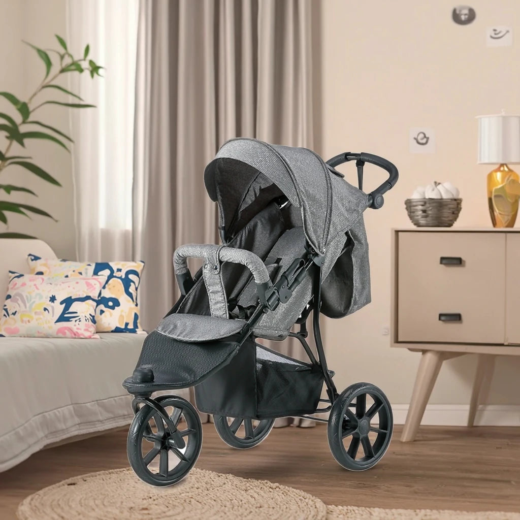 JMT-170826 Lightweight 3-Wheel Baby Jogger Stroller with Folding Design and Versatile Carriers