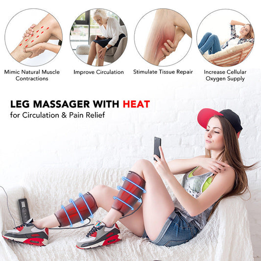 JMT-171082 Leg Air Massager with Heating Function and Adjustable Modes for Calf and Foot Therapy