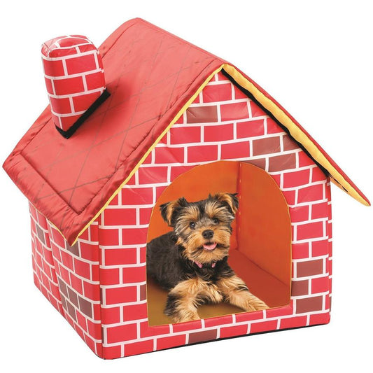 JMT-171146 Cozy Removable and Washable Pet Kennel for Small Dogs and Cats - Red Polyester Design