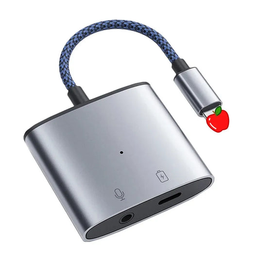 JMT-171338 2-in-1 3.5mm Headphone Jack Adapter Audio Splitter for iPhone Charging and Earphones