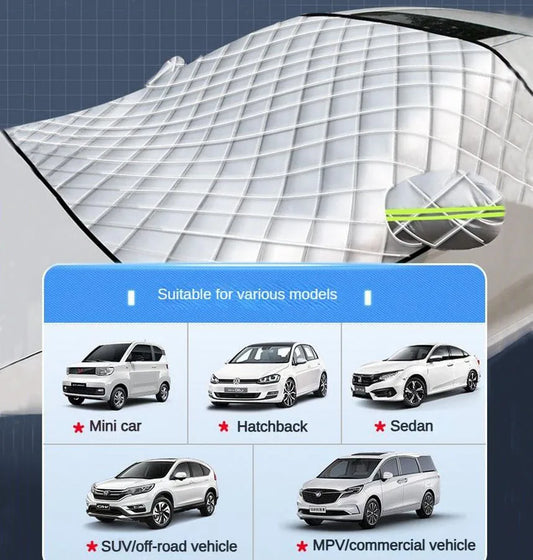 JMT-171466 Universal Waterproof Aluminium Car Sunshade and Snow Cover for Front Windshield Protection