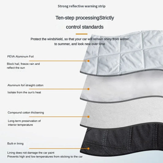 JMT-171466 Universal Waterproof Aluminium Car Sunshade and Snow Cover for Front Windshield Protection