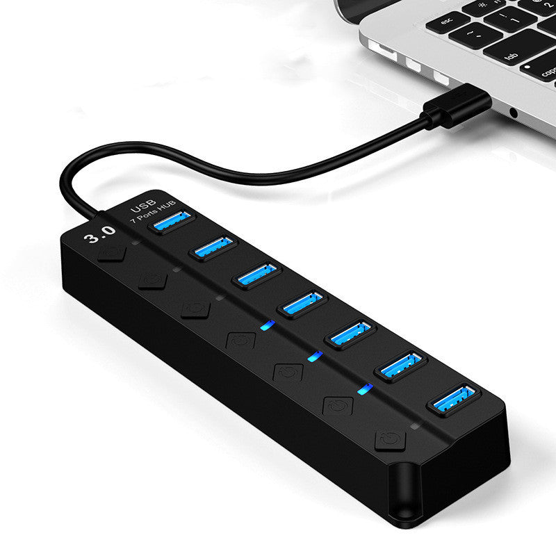 JMT-171530 7-Port High-Speed USB 3.0 Hub with External Power Supply and 5Gbps Data Transfer Rate
