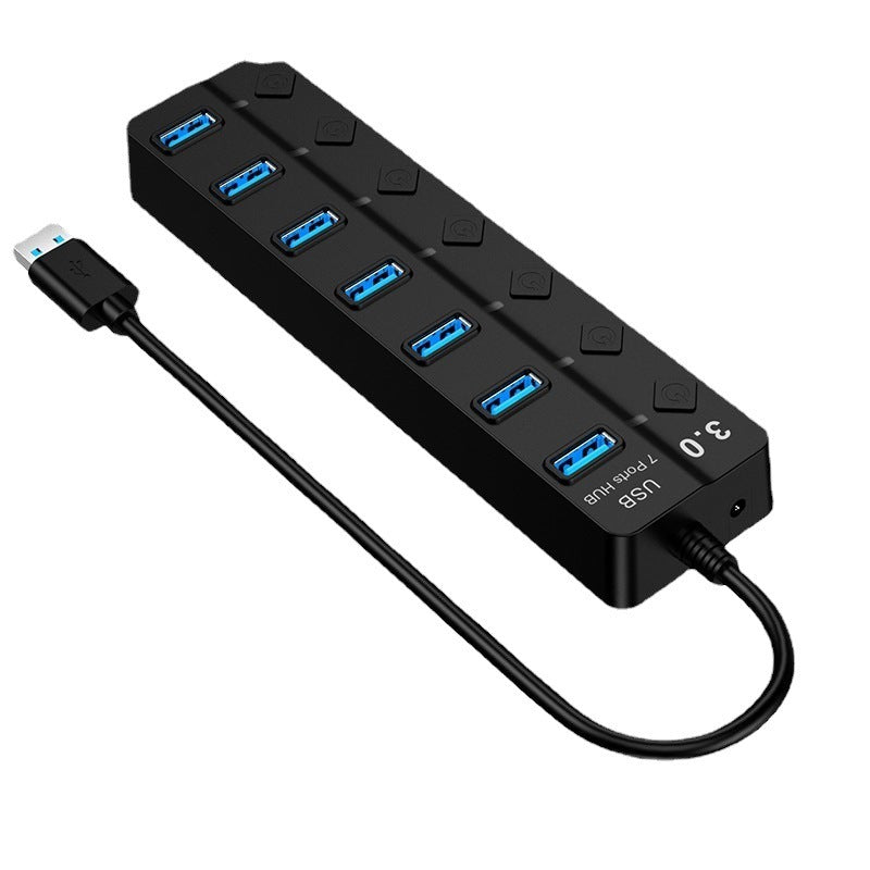 JMT-171530 7-Port High-Speed USB 3.0 Hub with External Power Supply and 5Gbps Data Transfer Rate