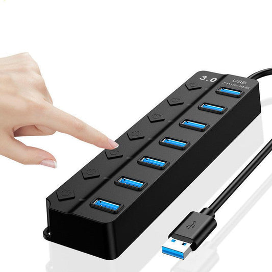 JMT-171530 7-Port High-Speed USB 3.0 Hub with External Power Supply and 5Gbps Data Transfer Rate