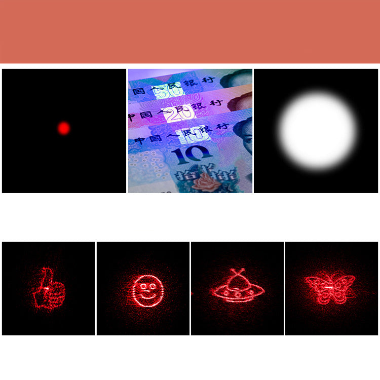 JMT-171658 Rechargeable Mini LED Purple Light Multi-Pattern Laser Flashlight for Cats