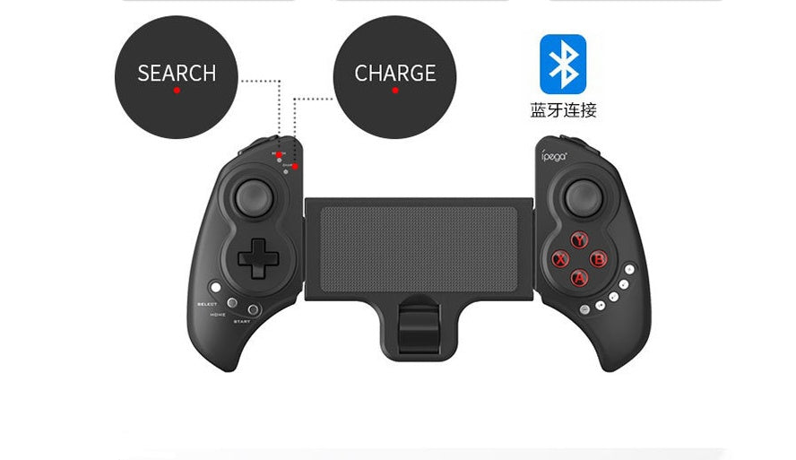 JMT-171850 Wireless Bluetooth Game Controller with Telescopic Stand for Mobile Devices and Tablets, Compatible with Android and iOS