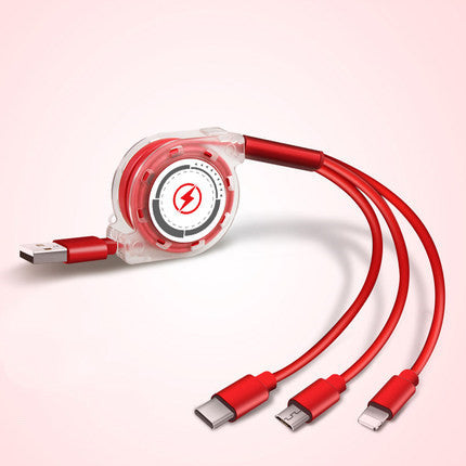 JMT-172170 3-in-1 Telescopic Data Cable with 1m Length and Titanium Alloy Connectors