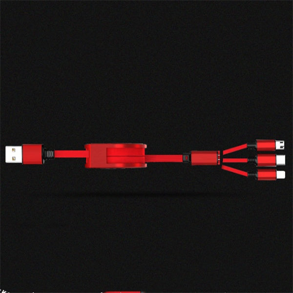 JMT-172170 3-in-1 Telescopic Data Cable with 1m Length and Titanium Alloy Connectors